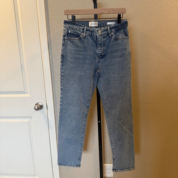 FRAME The Borrowed Mid Rise Boyfriend Jeans Ricochet Women's Size 26 - Picture 2 of 12